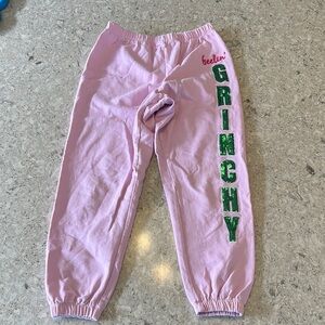 Feelin' Grinchy Kids Pink Joggers